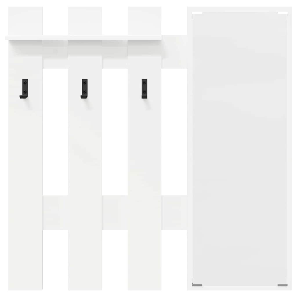 vidaXL Wall-Mounted Coat Rack White 100 x 10 x 100 cm Engineered wood