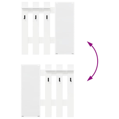 vidaXL Wall-Mounted Coat Rack Wall-Mounted White 100 x 10 x 100 cm