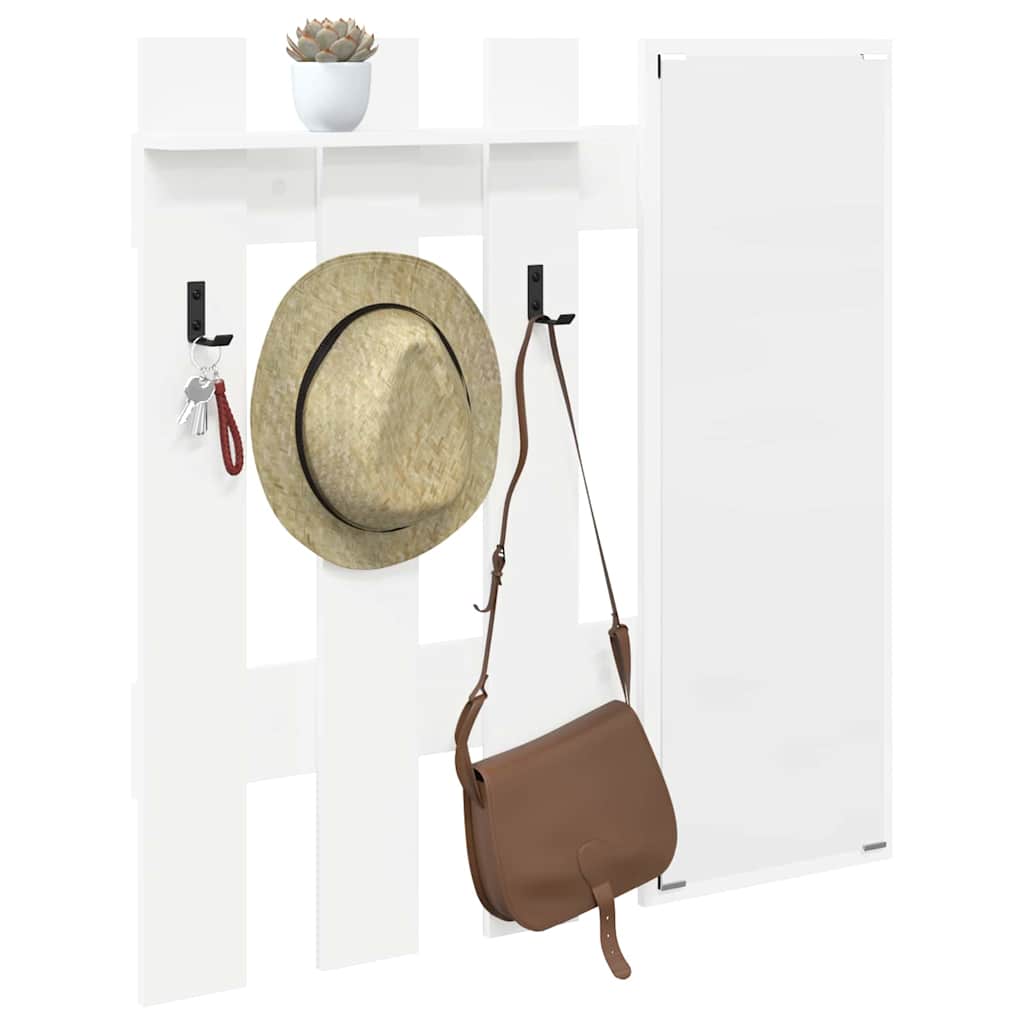 vidaXL Wall-Mounted Coat Rack Wall-Mounted White 100 x 10 x 100 cm