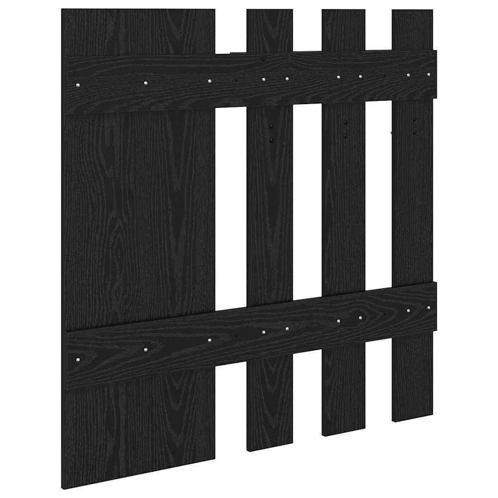 vidaXL Wall-Mounted Coat Rack Wall-mounted Black Oak 100 x 10 x 100 cm