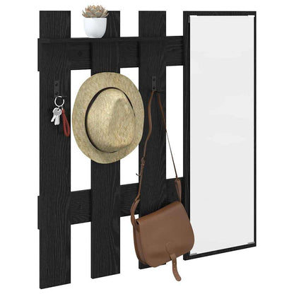 vidaXL Wall-Mounted Coat Rack Wall-mounted Black Oak 100 x 10 x 100 cm