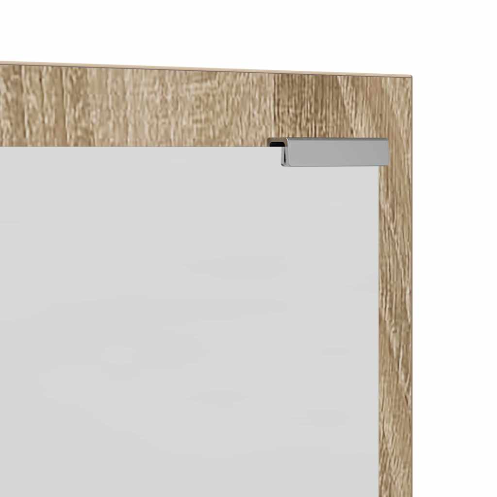 vidaXL Wall-Mounted Coat Rack with Mirror Sonoma Oak 100 x 10 x 100 cm