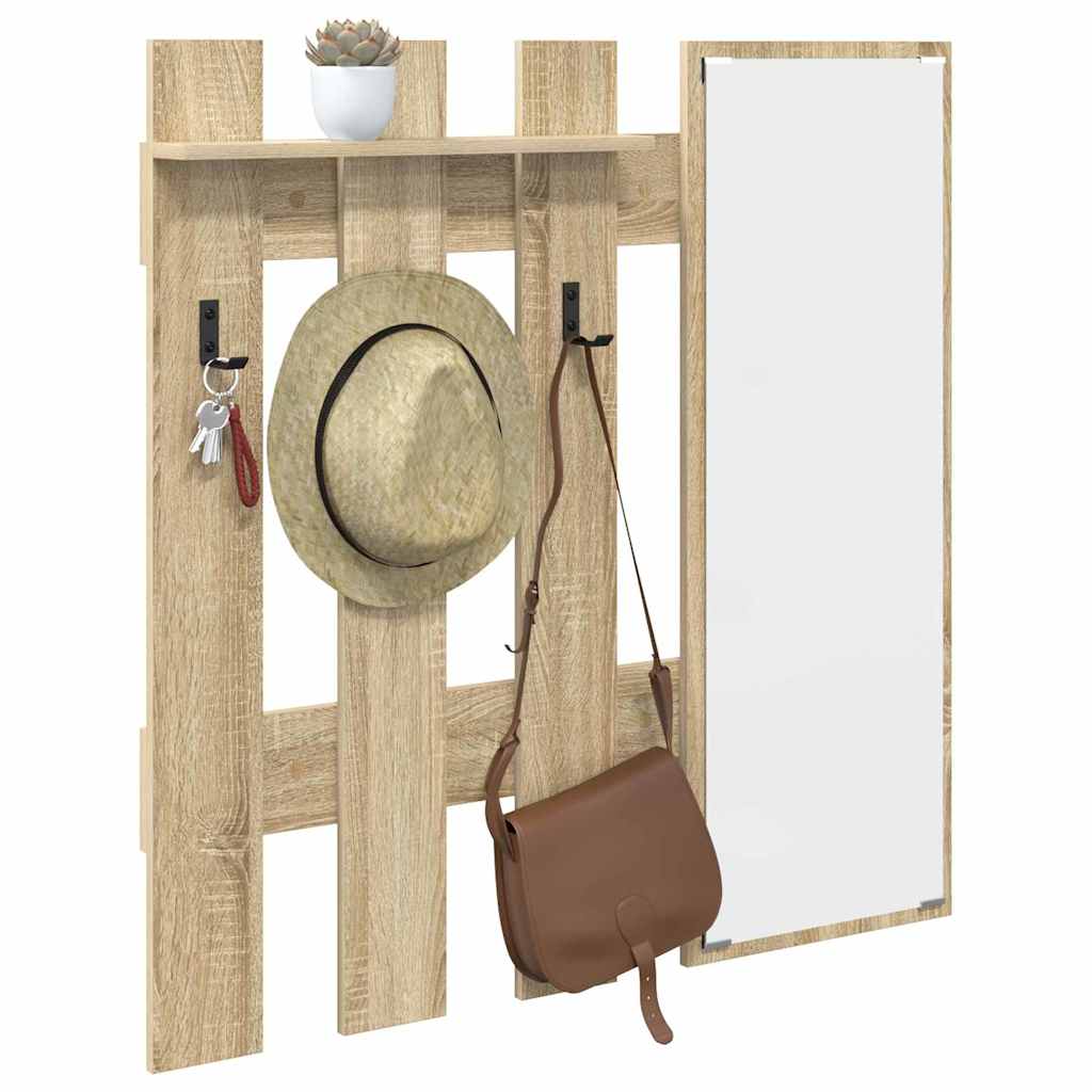 vidaXL Wall-Mounted Coat Rack Wall-Mounted Sonoma Oak Engineered wood