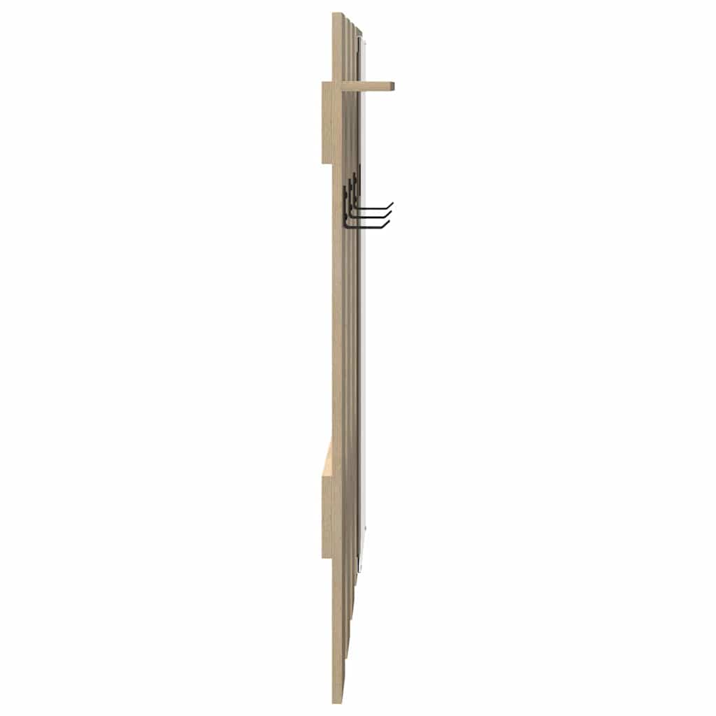 vidaXL Wall-Mounted Coat Rack with Mirror Sonoma Oak 100 x 10 x 100 cm