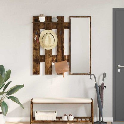 vidaXL Wall-Mounted Coat Rack Wall-Mounted Smoked Oak Engineered wood
