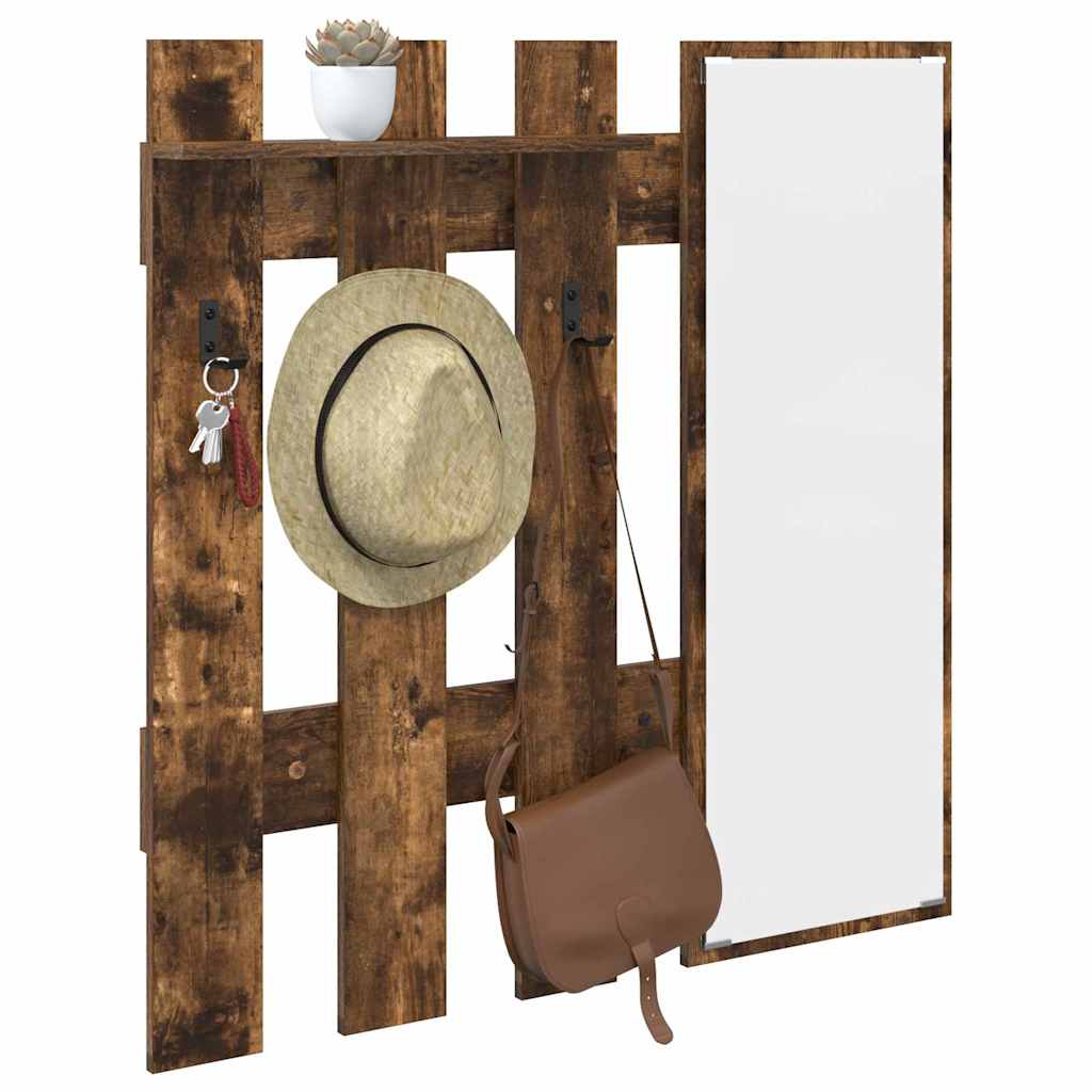 vidaXL Wall-Mounted Coat Rack Wall-Mounted Smoked Oak Engineered wood
