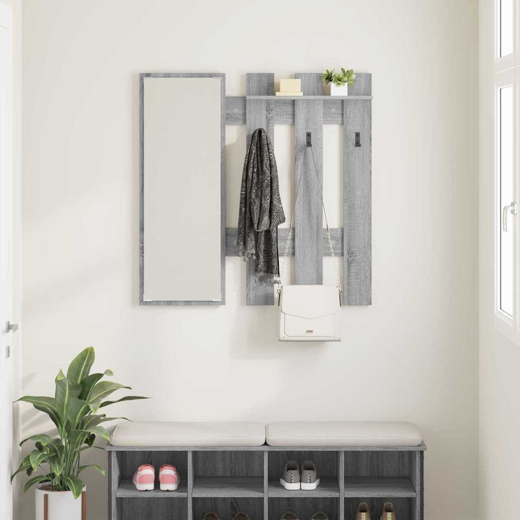 vidaXL Wall-Mounted Coat Rack Grey Sonoma 100 x 10 x 100 cm