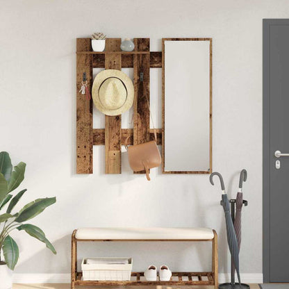 vidaXL Wall-Mounted Coat Rack Wall-mounted Old Wood 100 x 10 x 100 cm