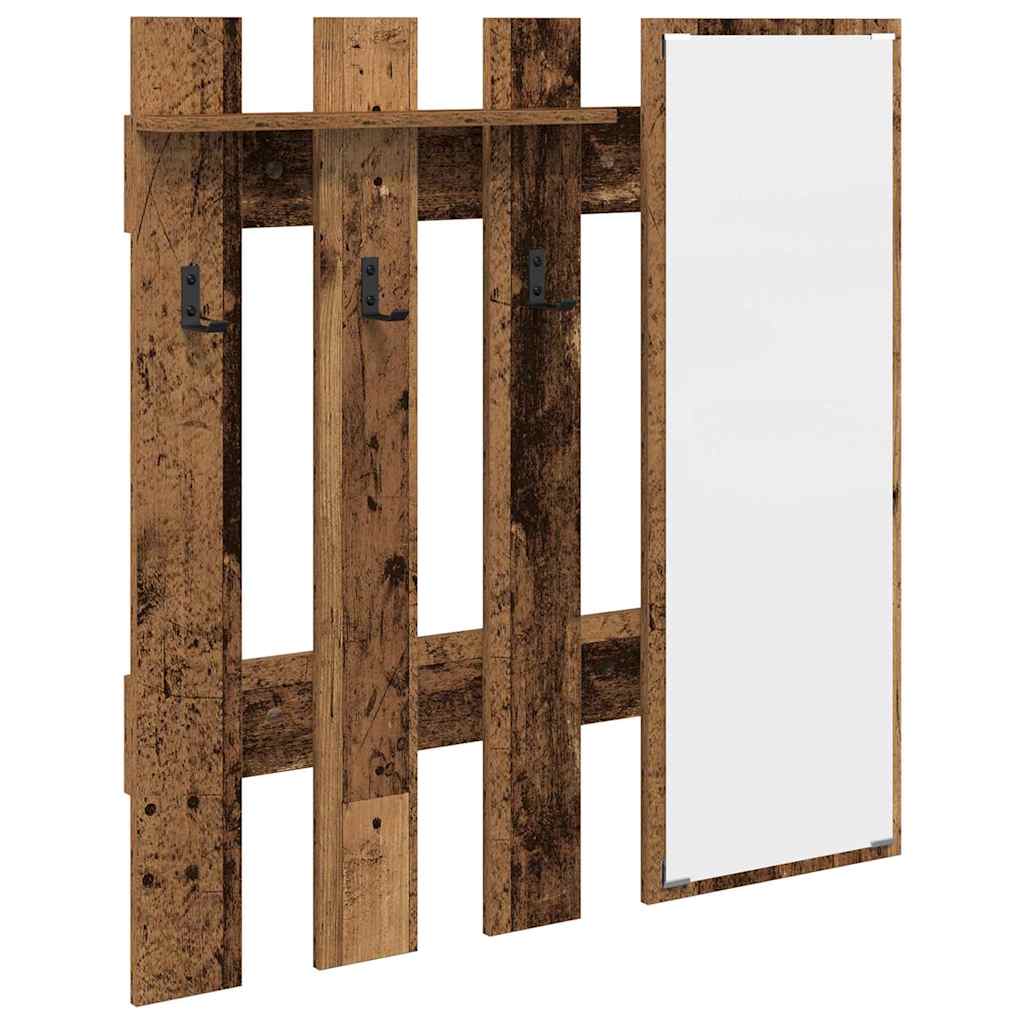 vidaXL Wall-Mounted Coat Rack Wall-mounted Old Wood 100 x 10 x 100 cm