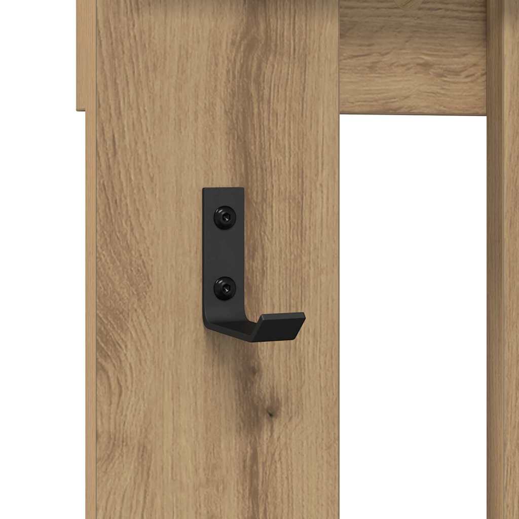 vidaXL Wall-Mounted Coat Rack Artisan Oak 100 x 10 x 100 cm