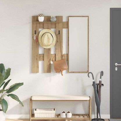 vidaXL Wall-Mounted Coat Rack Artisan Oak 100 x 10 x 100 cm