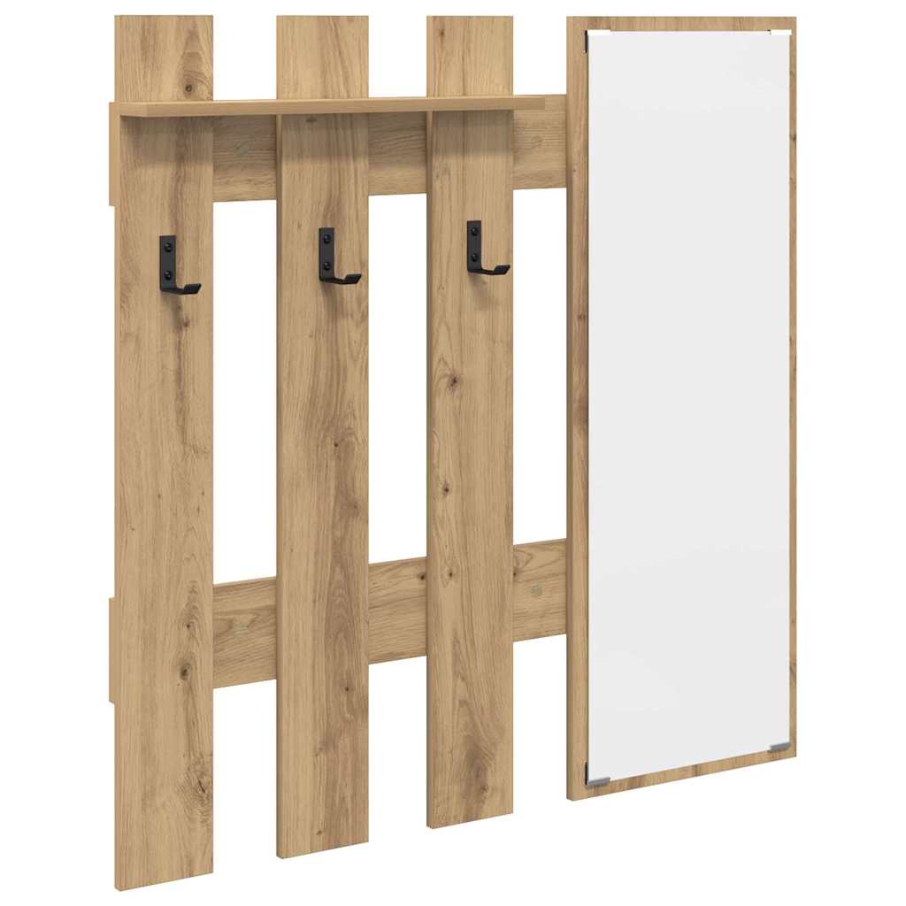 vidaXL Wall-Mounted Coat Rack Wall-Mounted Artisan Oak Engineered wood