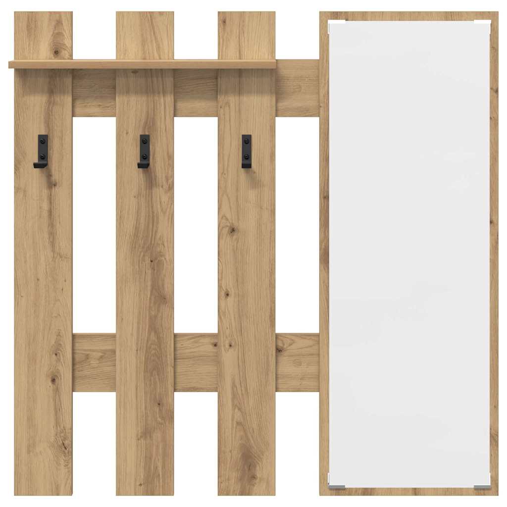 vidaXL Wall-Mounted Coat Rack Artisan Oak 100 x 10 x 100 cm