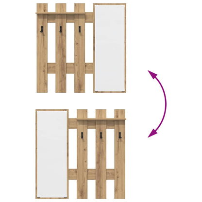 vidaXL Wall-Mounted Coat Rack Artisan Oak 100 x 10 x 100 cm