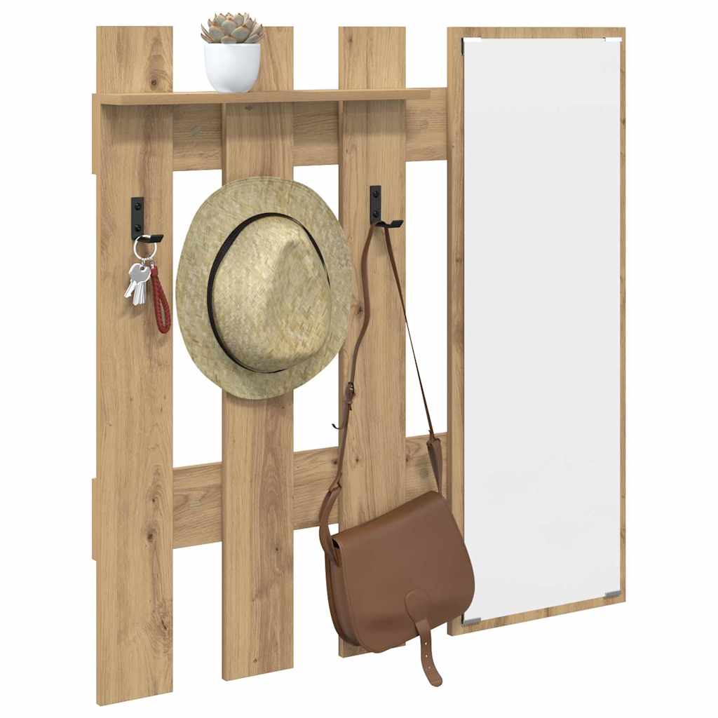 vidaXL Wall-Mounted Coat Rack Artisan Oak 100 x 10 x 100 cm