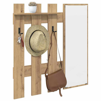 vidaXL Wall-Mounted Coat Rack Artisan Oak 100 x 10 x 100 cm