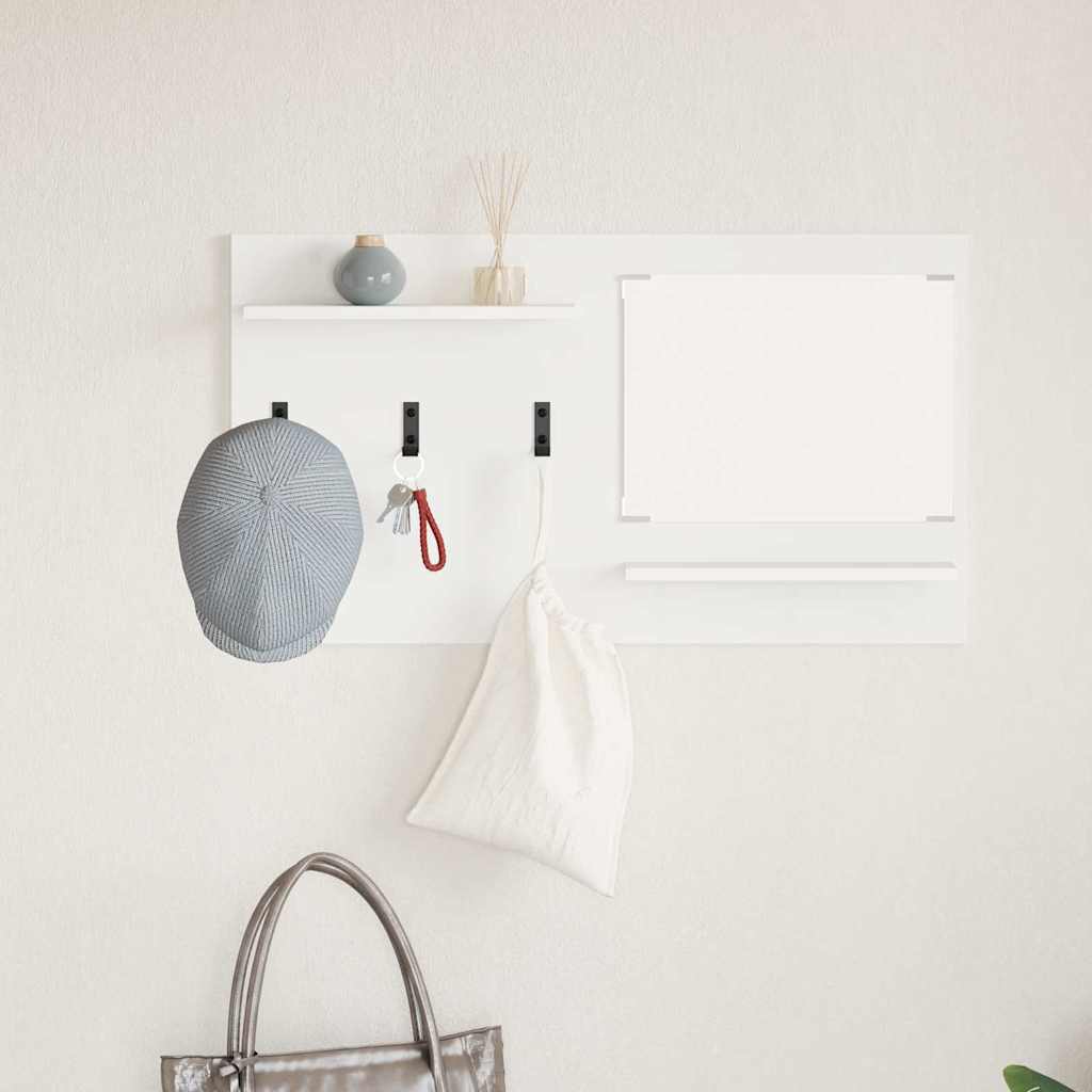 vidaXL Wall-Mounted Coat Rack White 90 x 10 x 50 cm Engineered wood