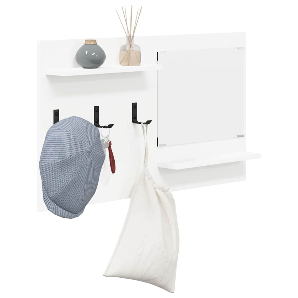 vidaXL Wall-Mounted Coat Rack White 90 x 10 x 50 cm Engineered wood