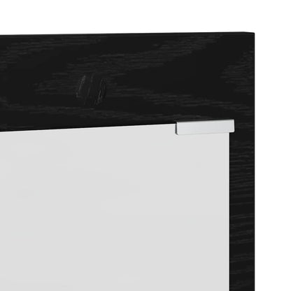 vidaXL Wall-Mounted Coat Rack with Shelf Black Oak 90 x 10 x 50 cm