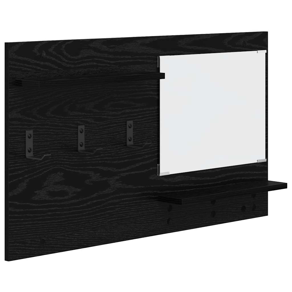 vidaXL Wall-Mounted Coat Rack with Shelf Black Oak 90 x 10 x 50 cm