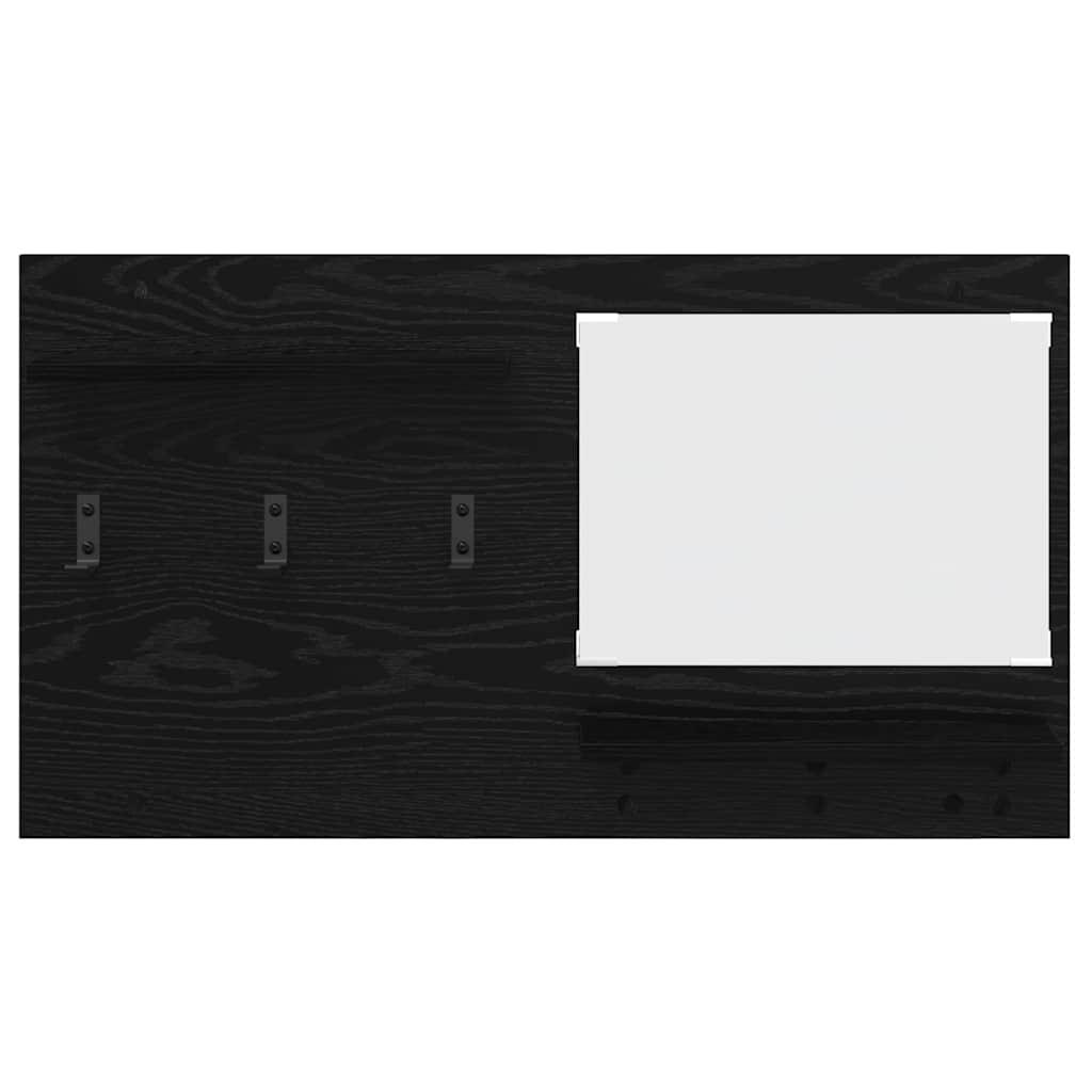 vidaXL Wall-Mounted Coat Rack with Shelf Black Oak 90 x 10 x 50 cm