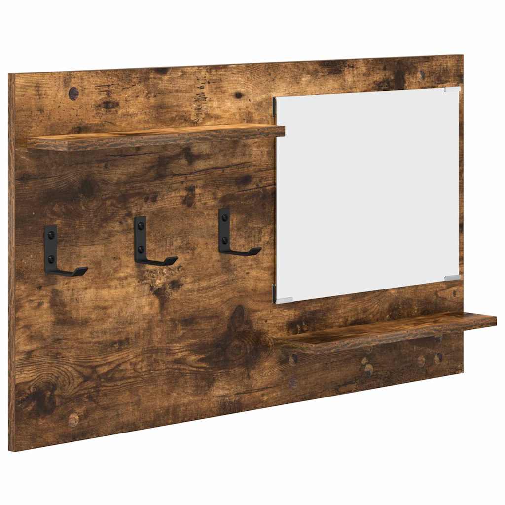 vidaXL Wall-Mounted Coat Rack with Shelf Smoked Oak 90 x 10 x 50 cm