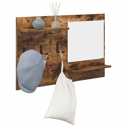 vidaXL Wall-Mounted Coat Rack with Shelf Smoked Oak 90 x 10 x 50 cm