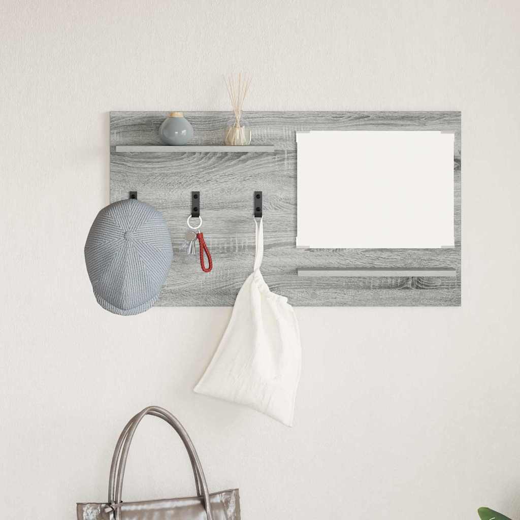 vidaXL Wall-Mounted Coat Rack with Shelf Grey Sonoma 90 x 10 x 50 cm