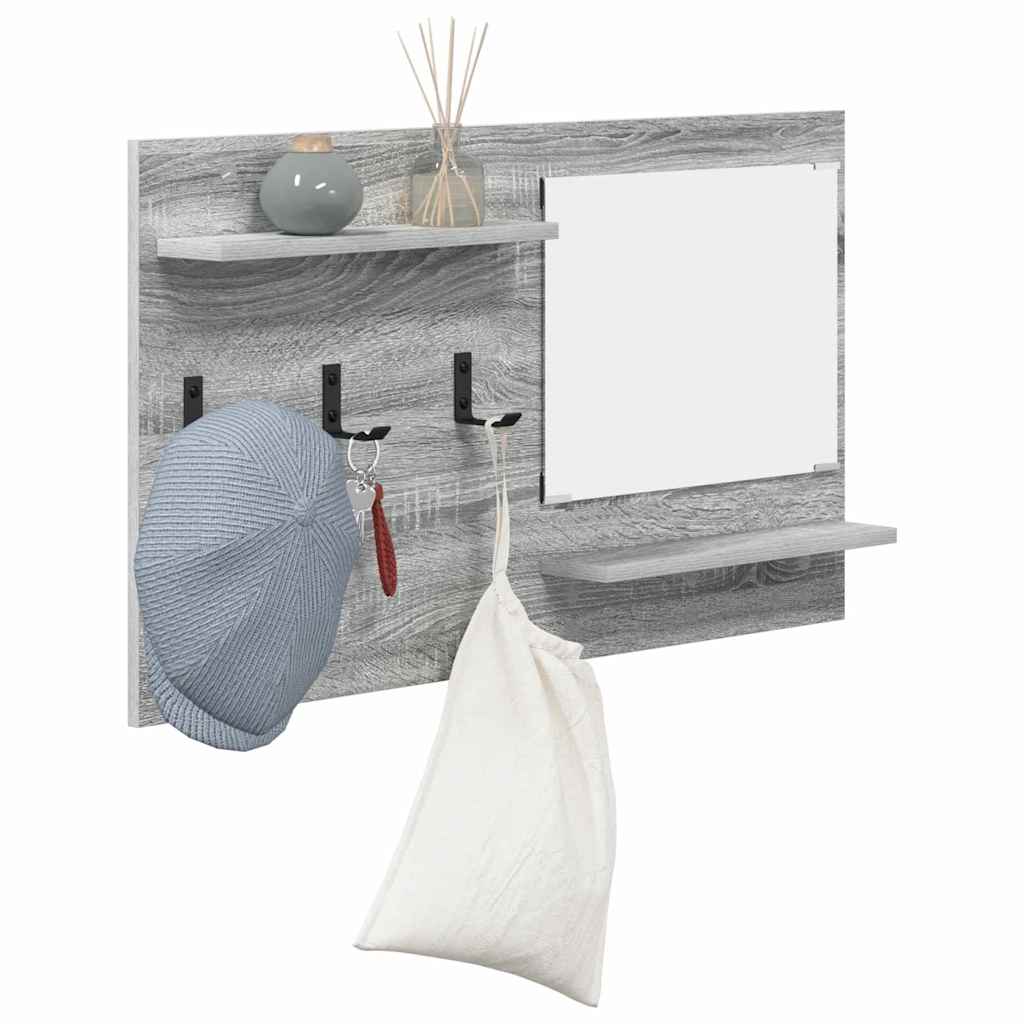 vidaXL Wall-Mounted Coat Rack with Shelf Grey Sonoma 90 x 10 x 50 cm