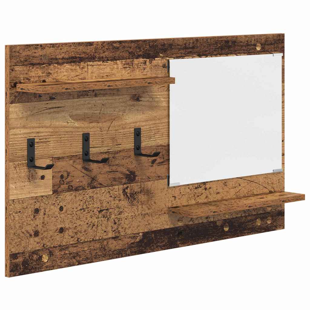 vidaXL Wall-Mounted Coat Rack Old Wood 90 x 10 x 50 cm Engineered wood