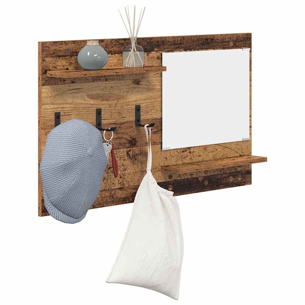 vidaXL Wall-Mounted Coat Rack Old Wood 90 x 10 x 50 cm Engineered wood