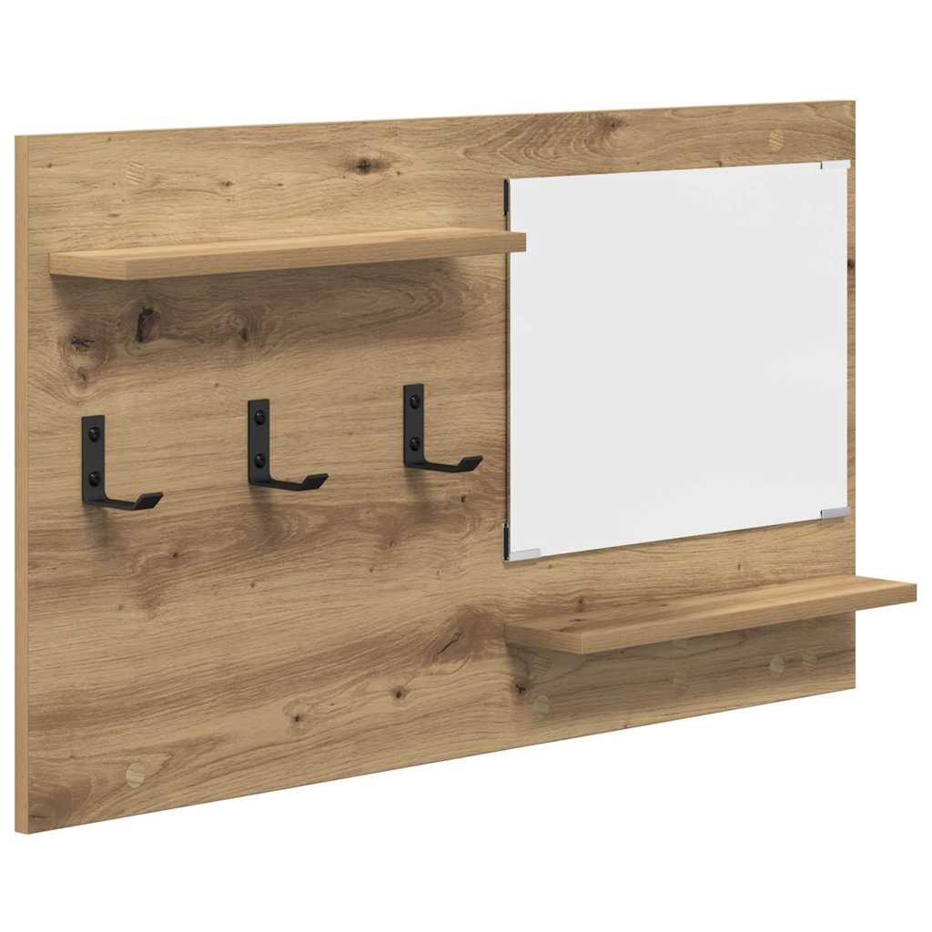 vidaXL Wall-Mounted Coat Rack with Shelf Artisan Oak 90 x 10 x 50 cm