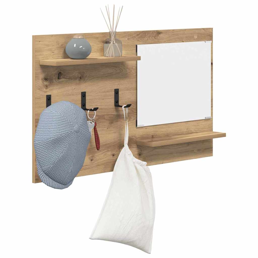 vidaXL Wall-Mounted Coat Rack with Shelf Artisan Oak 90 x 10 x 50 cm