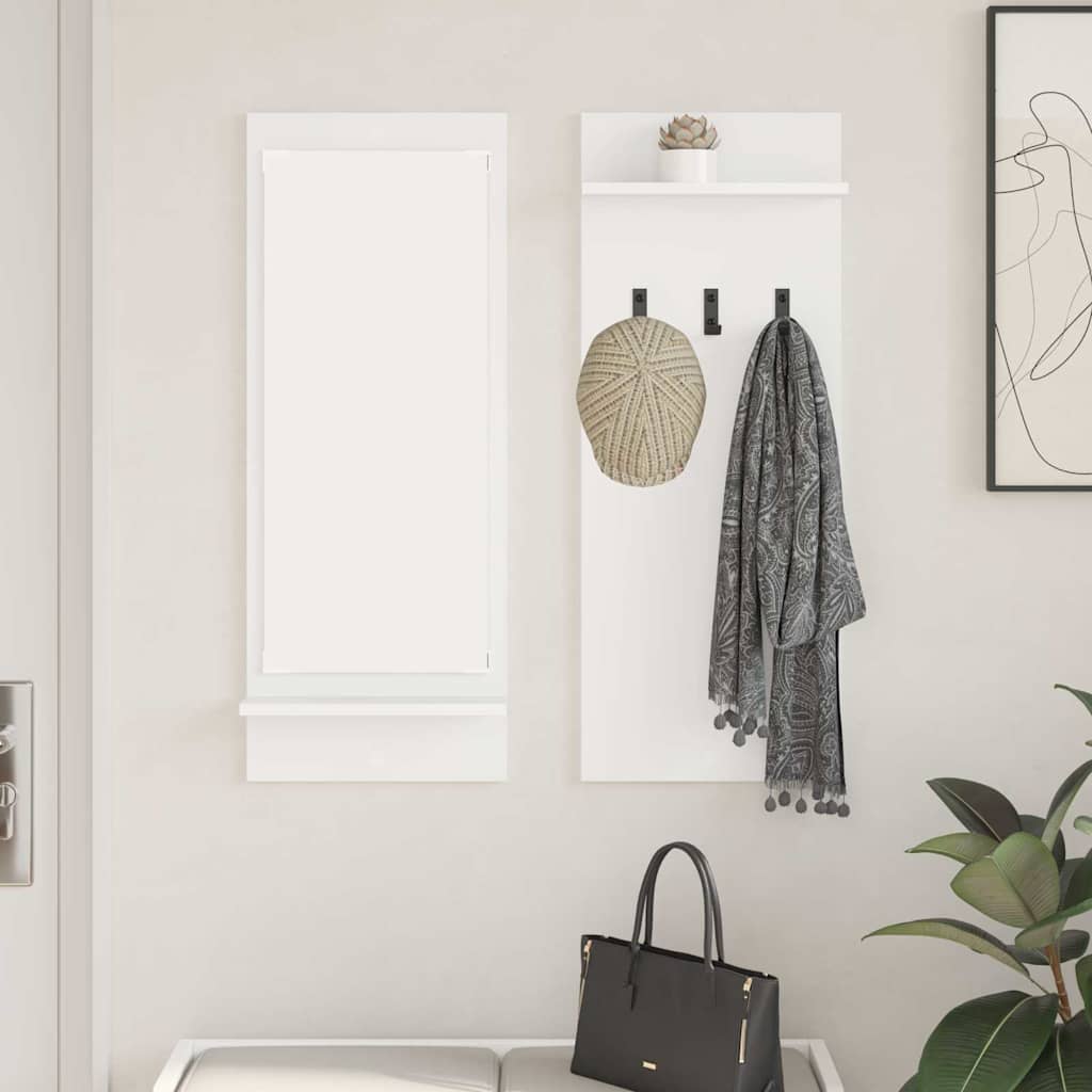 vidaXL Wall-Mounted Coat Rack White 70 x 10 x 90 cm Engineered wood