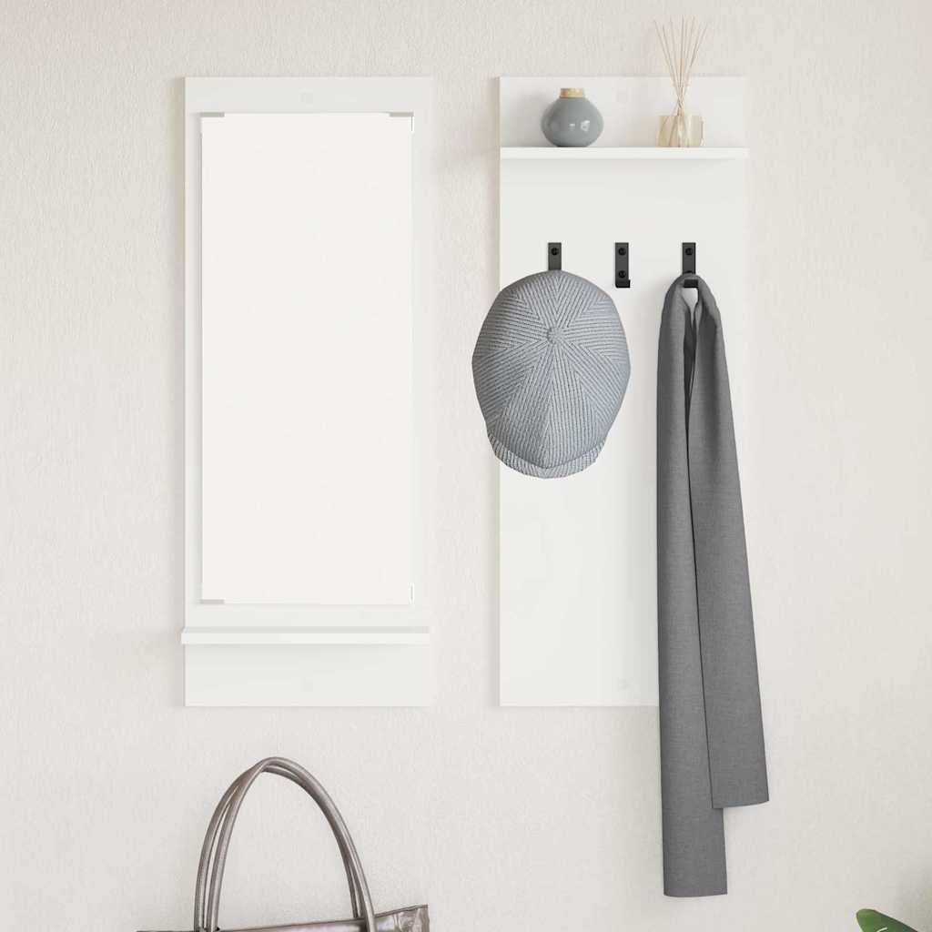 vidaXL Wall-Mounted Coat Rack White 70 x 10 x 90 cm Engineered wood