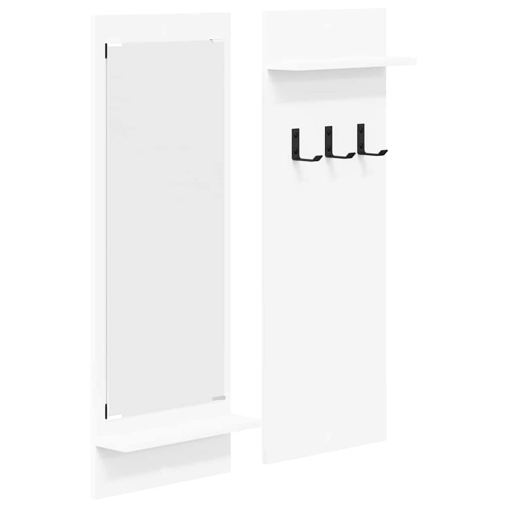 vidaXL Wall-Mounted Coat Rack Wall-Mounted White 70 x 10 x 90 cm