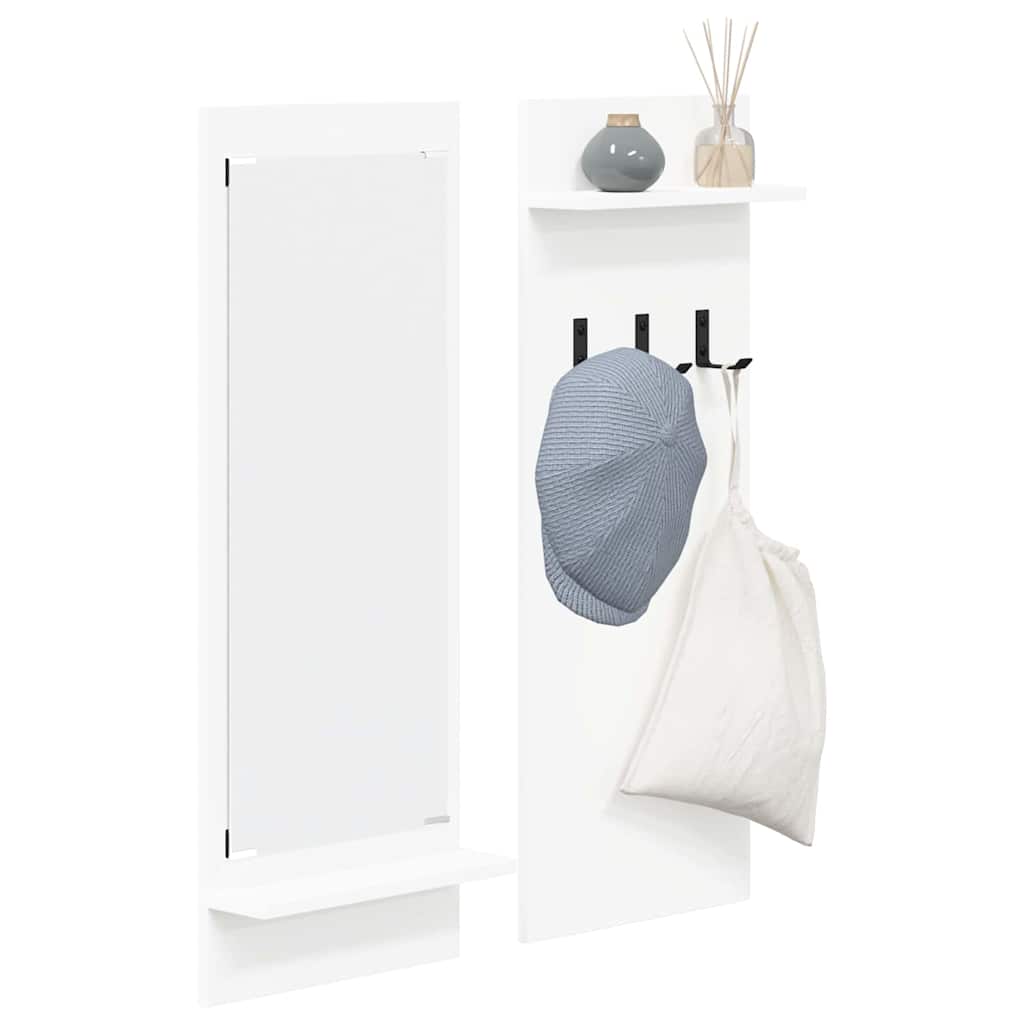 vidaXL Wall-Mounted Coat Rack White 70 x 10 x 90 cm Engineered wood