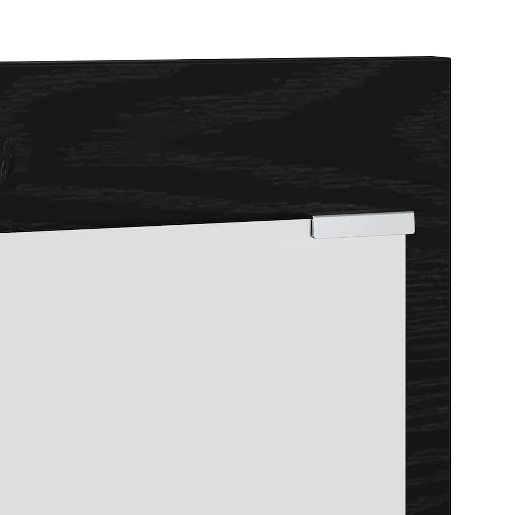 vidaXL Wall-Mounted Coat Rack Wall-Mounted Black Oak 70 x 10 x 90 cm