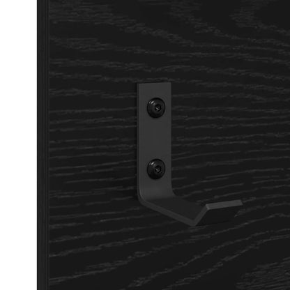 vidaXL Wall-Mounted Coat Rack Wall-Mounted Black Oak 70 x 10 x 90 cm