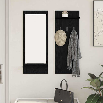 vidaXL Wall-Mounted Coat Rack Wall-Mounted Black Oak 70 x 10 x 90 cm