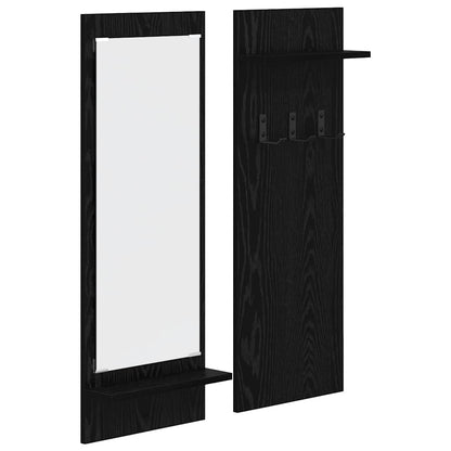 vidaXL Wall-Mounted Coat Rack Wall-Mounted Black Oak 70 x 10 x 90 cm
