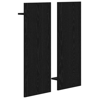 vidaXL Wall-Mounted Coat Rack Wall-Mounted Black Oak 70 x 10 x 90 cm