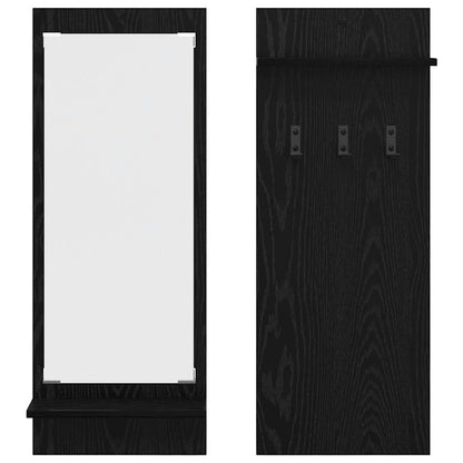vidaXL Wall-Mounted Coat Rack Wall-Mounted Black Oak 70 x 10 x 90 cm