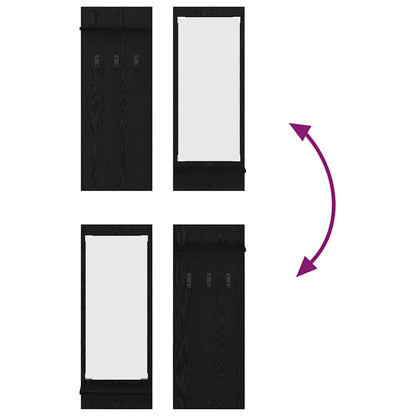 vidaXL Wall-Mounted Coat Rack Wall-Mounted Black Oak 70 x 10 x 90 cm