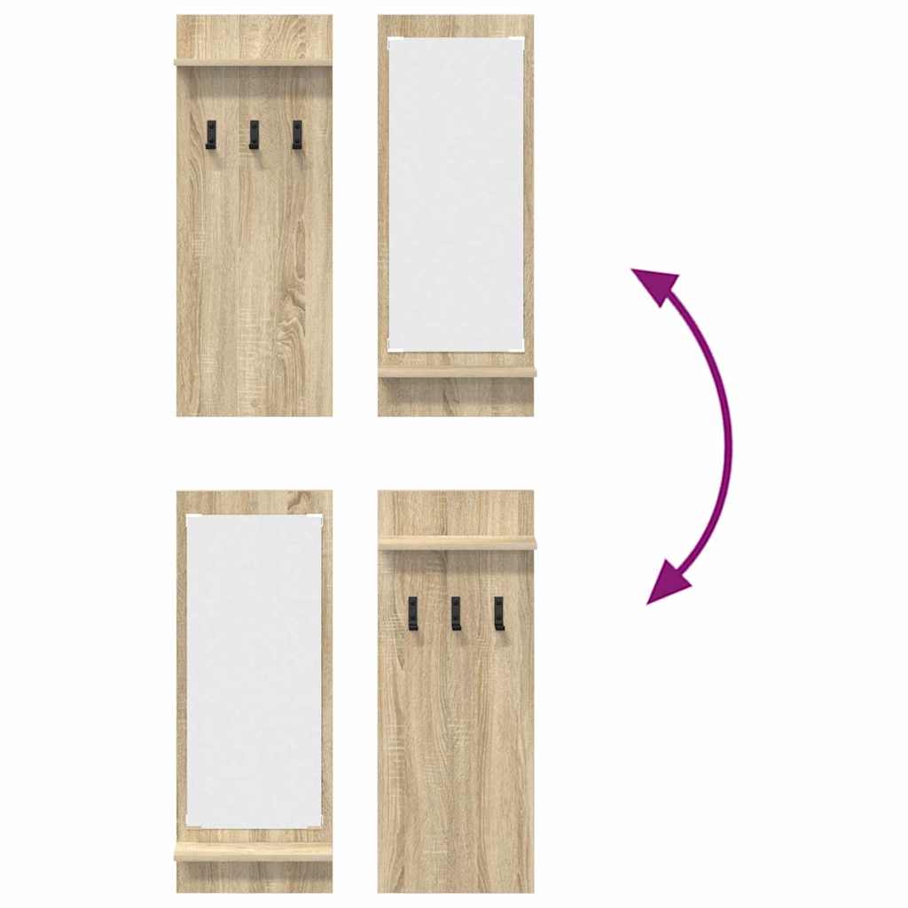 vidaXL Wall-Mounted Coat Rack with Shelf Sonoma Oak 70 x 10 x 90 cm