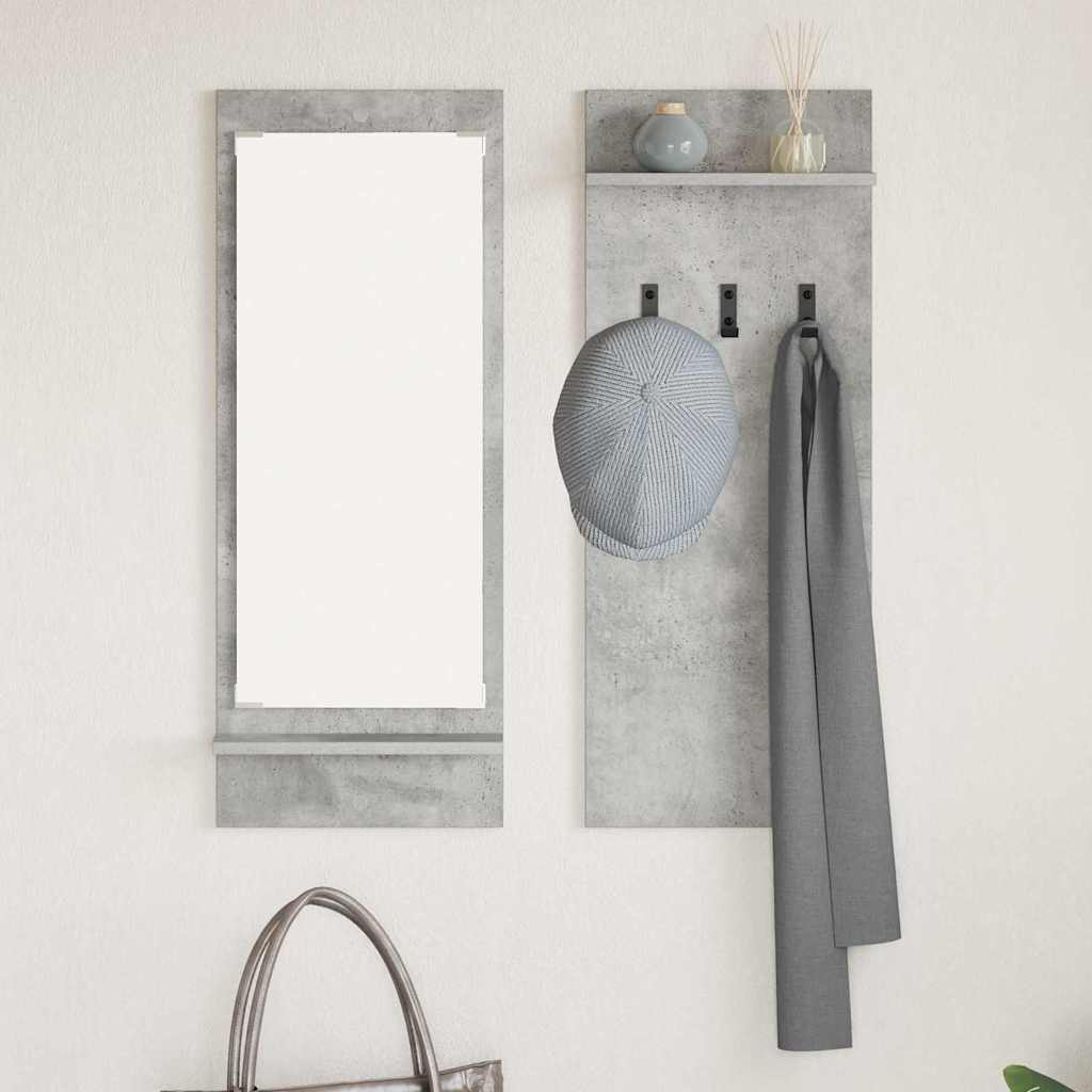 vidaXL Wall-Mounted Coat Rack Wall-Mounted Concrete Grey