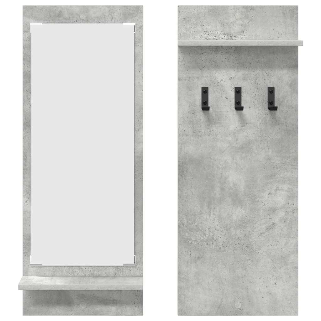 vidaXL Wall-Mounted Coat Rack Wall-Mounted Concrete Grey
