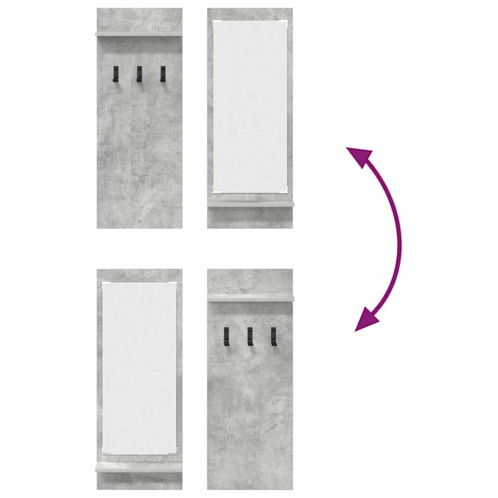 vidaXL Wall-Mounted Coat Rack Wall-Mounted Concrete Grey