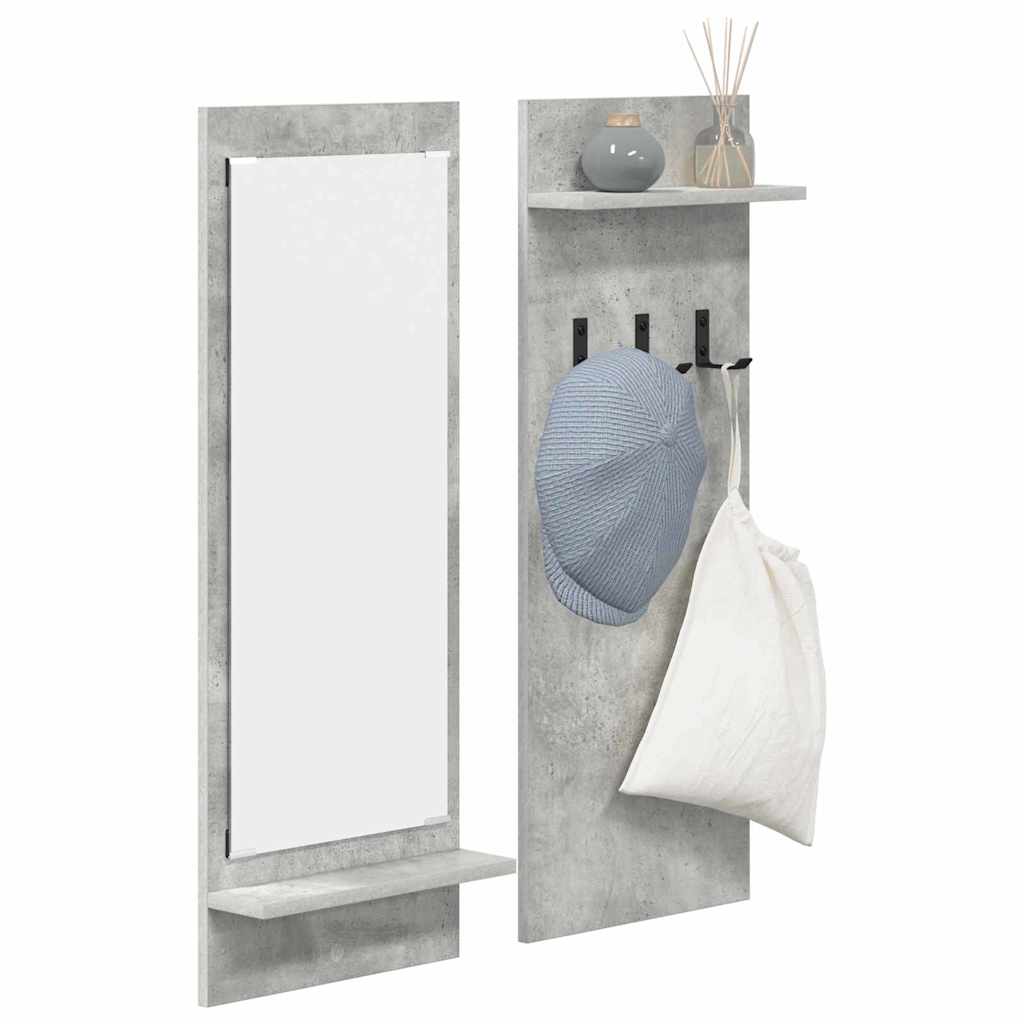 vidaXL Wall-Mounted Coat Rack Wall-Mounted Concrete Grey