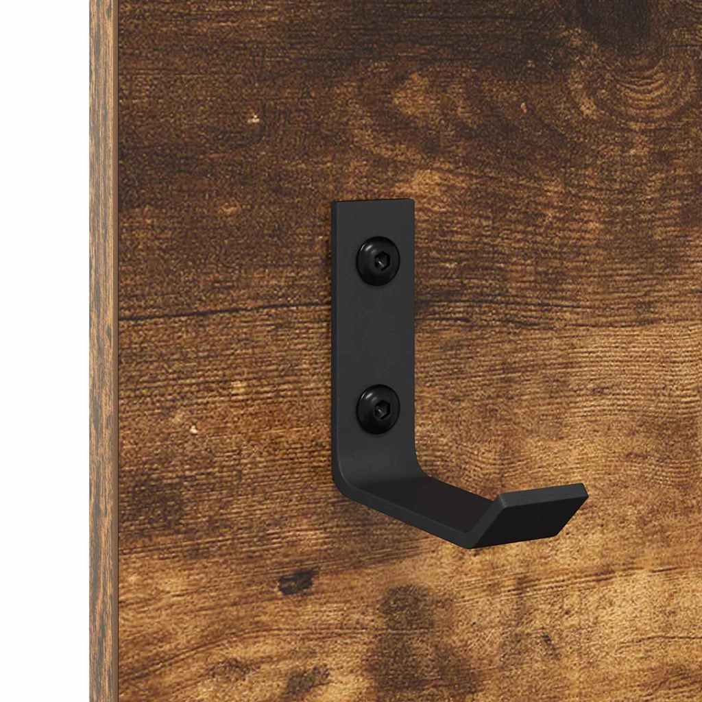 vidaXL Wall-Mounted Coat Rack with Shelf Smoked Oak 70 x 10 x 90 cm